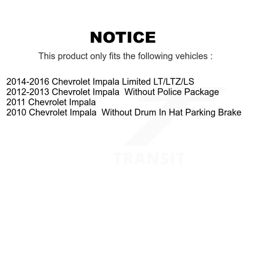 Plaquettes en céramique à l'avant et disques de frein enduits pour Chevrolet Impala Limited KGA-102846