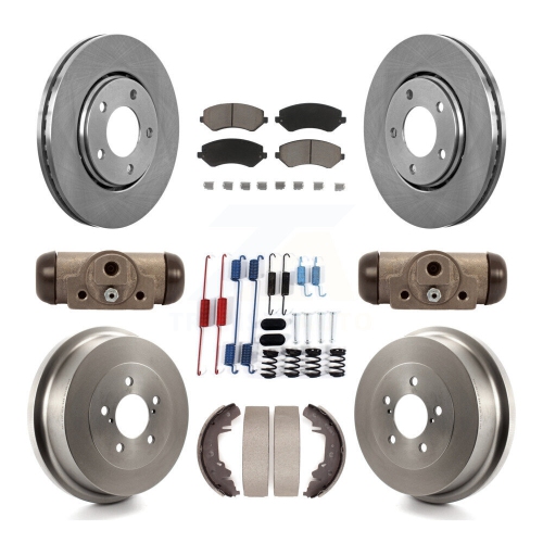 CMX  Front Rear Brake Rotor Ceramic Pad Drum Kit (9PC) for Dodge Caravan Grand Chrysler Town & K8C-102884