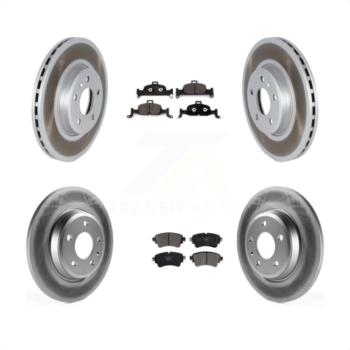 TRANSIT AUTO  Front Rear Coated Disc Brake Rotors And Ceramic Pad Kit for 2019 Audi A4 With Solid Rotor Kgt-103042