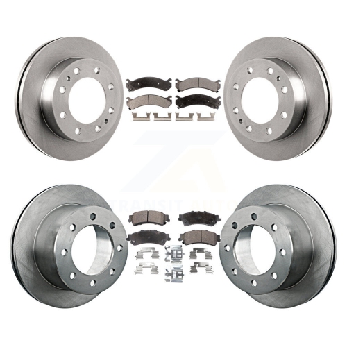 Front Rear Disc Brake Rotors Ceramic Pad Kit For 2001 GMC Sierra 3500