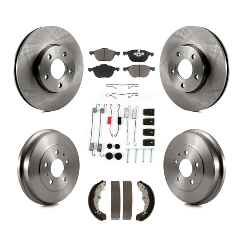 CMX  Front Rear Disc Brake Rotors Ceramic Pads And Drum Kit (7PC) for Ford Focus Fmsi=1004 K8C-102202