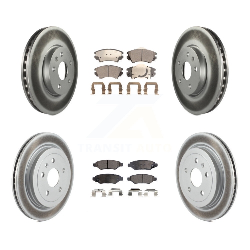 TRANSIT AUTO  Front Rear Coated Brake Rotors Semi-Metallic Pad Kit for 2010-2015 Chevrolet Camaro Lt Ls Kgf-100610