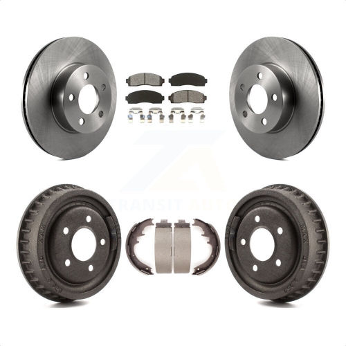 TRANSIT AUTO  Front Rear Brake Rotor Semi-Metallic Pad & Drum Kit for Mazda B4000 With 9" Diameter K8S-103417