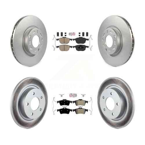 Front Ceramic Rear Semi-Metallic Pads And Coated Disc Brake Rotors Kit For Mazda 3 Sport KGA-104851