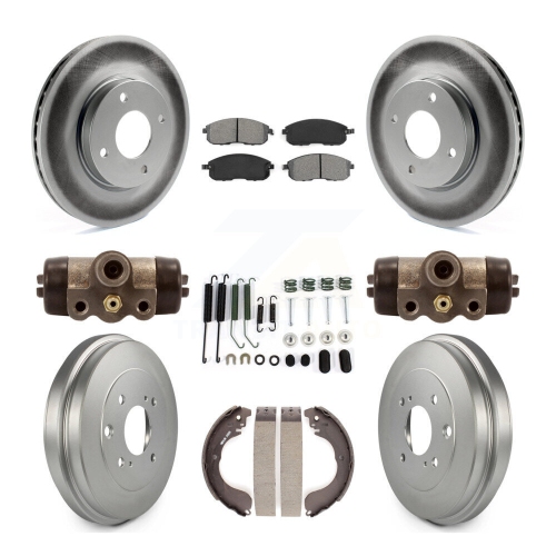 Front Rear Coat Brake Rotor Semi-Metallic Pad Drum Kit For Nissan Versa Sentra Cube KGS-101676