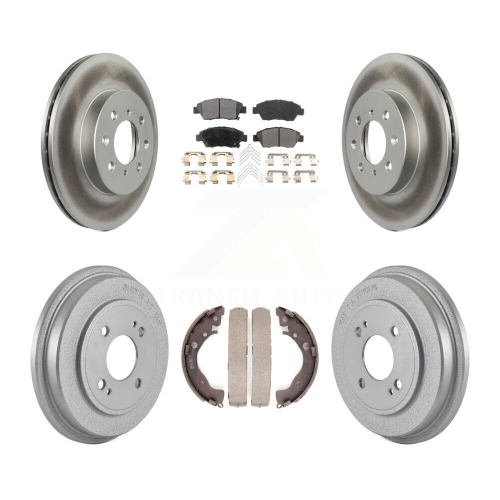 TRANSIT AUTO  Front Rear Coated Disc Brake Rotors Semi-Metallic Pads And Drum Kit for Honda Fit Kgf-102397