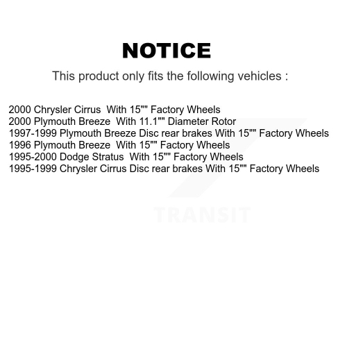 Front Rear Brake Rotor & Semi-Metallic Pad Kit For Chrysler Cirrus Dodge Stratus Plymouth K8S-100952