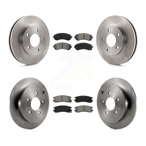 TRANSIT AUTO  Front Rear Disc Brake Rotors And Semi-Metallic Pad Kit for Buick Rendezvous Pontiac Aztek K8S-102998