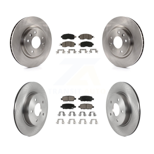 Front Rear Brake Rotor & Ceramic Pad Kit For 2017 Nissan LEAF With Electric Parking K8C-100943