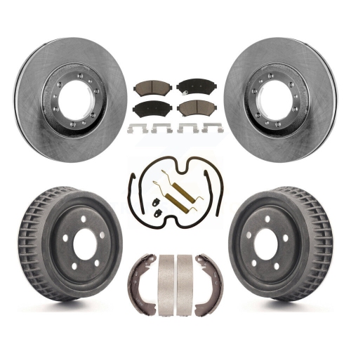 CMX  Front Rear Brake Rotor Ceramic Pad Drum Kit (7PC) for Pontiac Montana Buick Century Trans K8C-102249
