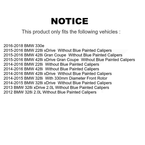 Front Coated Disc Brake Rotors And Semi-Metallic Pads Kit For BMW 328i 330e KGA-100223