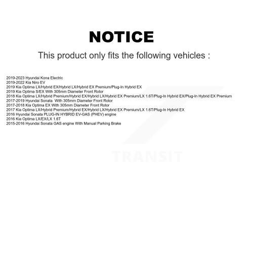 Ensemble de plaquettes semi-métalliques pour disques de frein avant Sonata Kona Electric Kia Optima Niro K8F-100640 de Hyundai