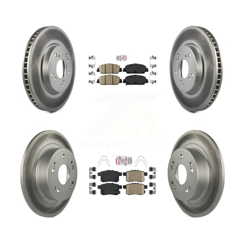 Front Rear Ceramic Pads And Coated Disc Brake Rotors Kit For Honda Accord KGA-101746