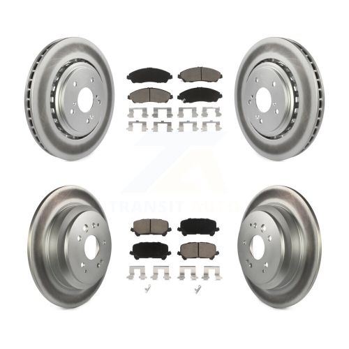 Front Rear Coated Disc Brake Rotors And Ceramic Pads Kit For 2014-2016 Acura MDX KGC-100968