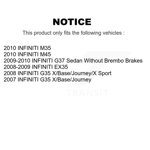 Ensemble de disques de frein perforés à revêtement arrière et plaquettes en céramique pour INFINITI EX35 M35 M45 KDA-102178