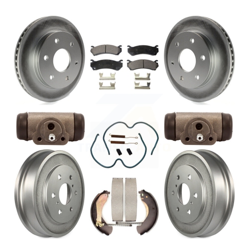 TRANSIT AUTO  Front Rear Coat Brake Rotor Semi-Metallic Pad Drum Kit (9PC) for Chevrolet Silverado 1500 Kgf-101733
