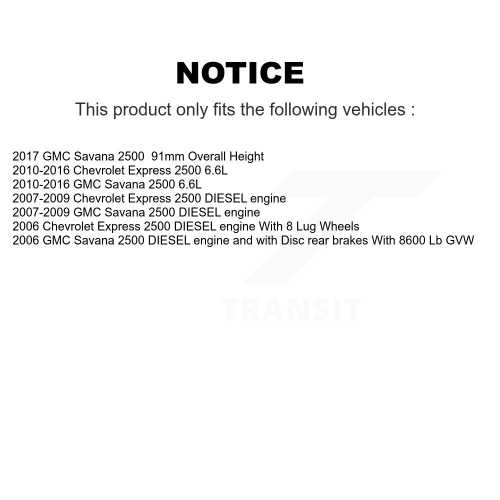 Front Rear Disc Brake Rotor & Semi-Metallic Pad Kit For GMC Savana 2500 Chevrolet Express K8S-100770