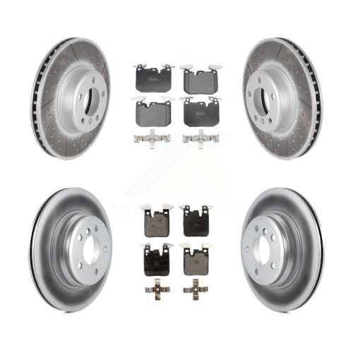 TRANSIT AUTO  Front Rear Coated Disc Brake Rotors And Semi-Metallic Pads Kit for Bmw 428I Kgf-102823