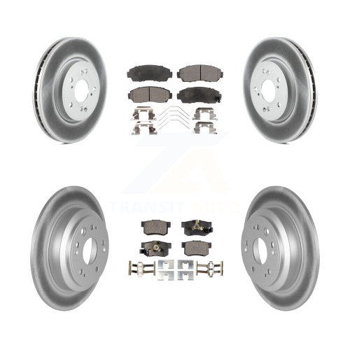 Front Rear Coated Disc Brake Rotors And Semi-Metallic Pads Kit For Honda Crosstour Accord KGF-100977