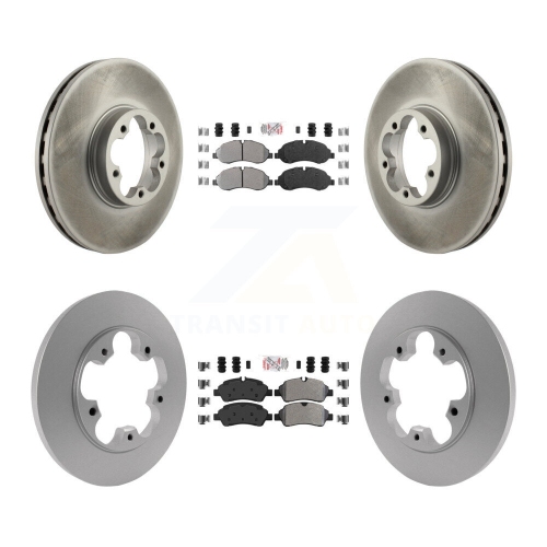 Front Rear Semi-Metallic Pads And Coated Disc Brake Rotors Kit For Ford Transit-350 HD KGA-105324