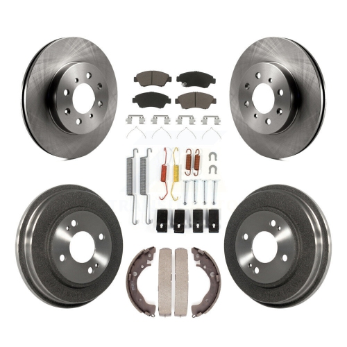 CMX  Front Rear Disc Brake Rotors Ceramic Pads And Drum Kit (7PC) for Honda Fit K8C-102314