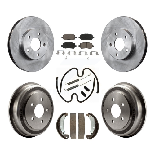 CMX  Front Rear Disc Brake Rotors Ceramic Pad & Drum Kit (7PC) for Pontiac G5 Chevrolet Cobalt K8C-102214