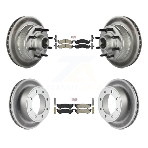 Image 1 de 10.. Ensemble de disques de frein à plaquettes semi-métalliques à l'avant pour Ford E-350 Super Duty E-250 Club KGA-104425