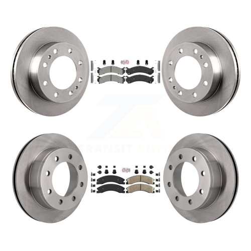 Image 1 of 10.. Front Semi-Metallic Rear Ceramic Pad And Disc Brake Rotors Kit For Chevrolet Express 4500 K8A-106444