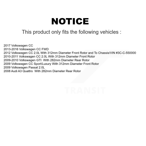 Plaquettes de frein avant forées à fente arrière pour Volkswagen CC GTI Passat Audi A3 KDT-100301