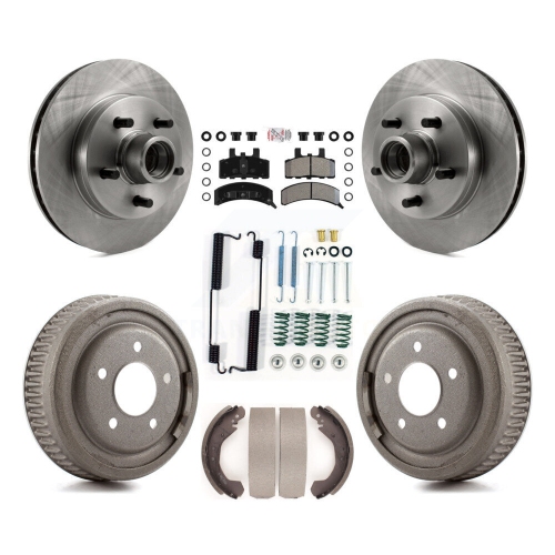 Image 1 of 10.. Front Rear Disc Brake Rotor Hub Assembly Semi-Metallic Pad & Drum Kit For GMC Yukon K8A-105342