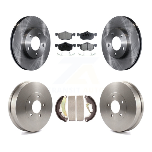 Image 1 of 10.. Front Rear Brake Rotors Semi-Metallic Pad & Drum Kit For 2007 Ford Escape Mercury Mariner K8F-103218