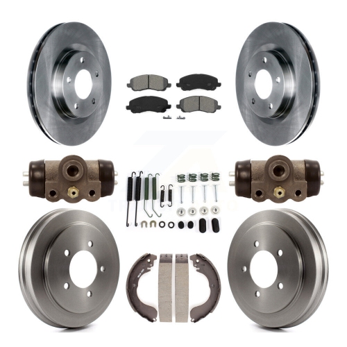 Image 1 of 10.. Front Rear Brake Rotors Semi-Metallic Pad & Drum Kit For Jeep Patriot Compass Dodge K8S-102536