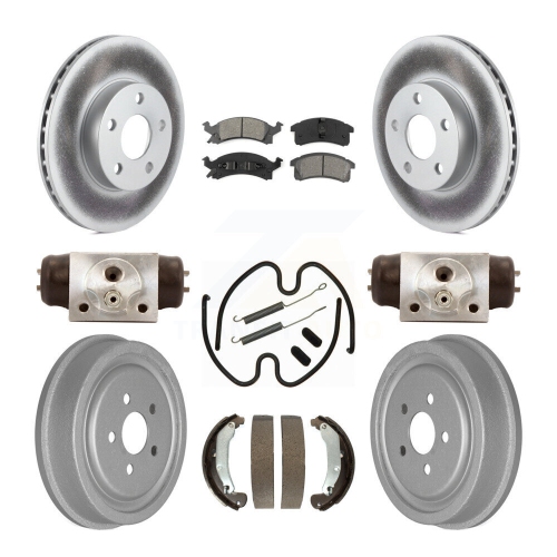 Image 1 of 10.. Front Rear Coat Brake Rotor Semi-Metallic Pad Drum Kit For Pontiac Sunfire Cavalier KGS-101749