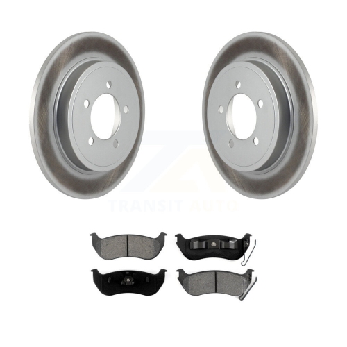 Image 1 de 10.. Disque de frein à disque recouvert à l'arrière et ensemble de plaquettes semi-métalliques pour Ford Explorer Sport Trac Mercury KGS-101185