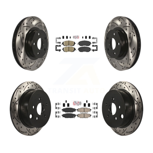 Plaquettes de frein avant arrière en céramique et ensemble de disques de frein perforés enduits pour Subaru Impreza KDA-100896