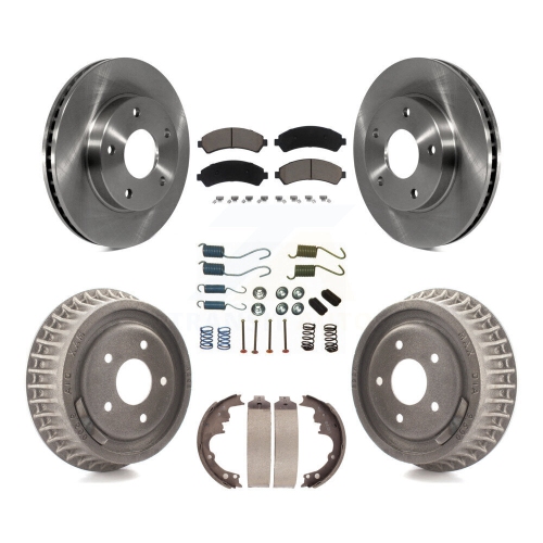 Image 1 of 10.. Front Rear Disc Brake Rotors Ceramic Pads And Drum Kit For Chevrolet S10 K8C-102305