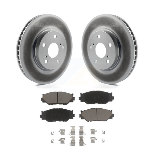 Image 1 of 10.. Front Coated Disc Brake Rotors And Ceramic Pads Kit For Lexus IS250 KGC-100575