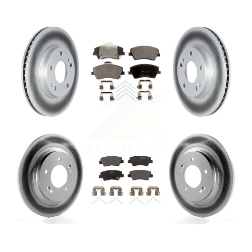 Image 1 of 10.. Front Rear Coated Disc Brake Rotors And Ceramic Pads Kit For Hyundai Ioniq Kia Niro KGT-102746