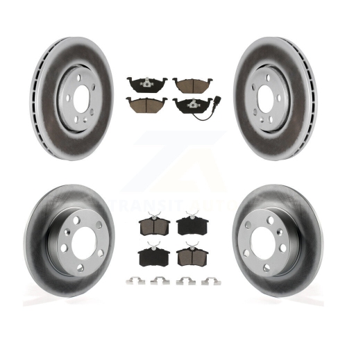 Image 1 of 10.. Front Rear Coated Disc Brake Rotor And Ceramic Pad Kit For 2000-2001 Volkswagen Golf 2.0L KGC-101304