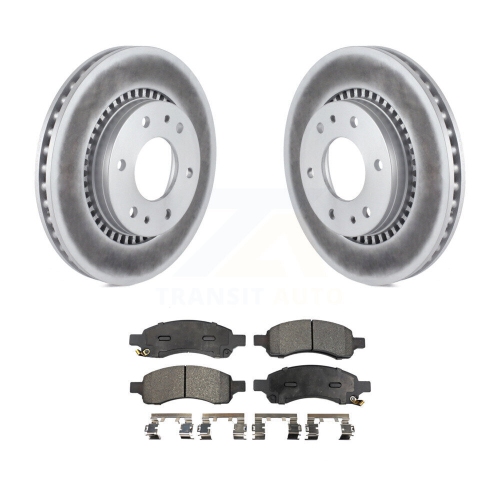 Image 1 of 10.. Front Coat Brake Rotors Ceramic Pad Kit For Chevrolet Trailblazer GMC Envoy Buick Rainier KGT-100041