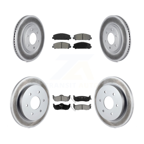 TRANSIT AUTO  Front Rear Coated Brake Rotor Semi-Metallic Pad Kit for Nissan Titan Armada Infiniti Qx56 Kgs-101003