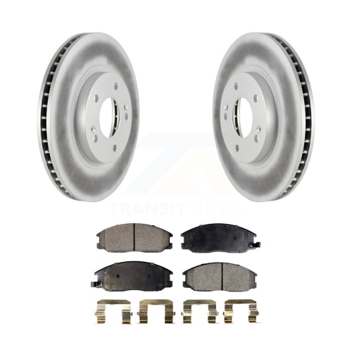 Image 1 of 10.. Front Coated Disc Brake Rotors And Semi-Metallic Pads Kit For Hyundai Santa Fe KGF-100265