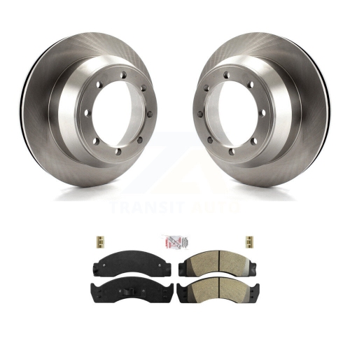 Image 1 of 10.. Rear Disc Brake Rotors And Semi-Metallic Pads Kit For Ford E-450 Econoline Super Duty K8A-106163