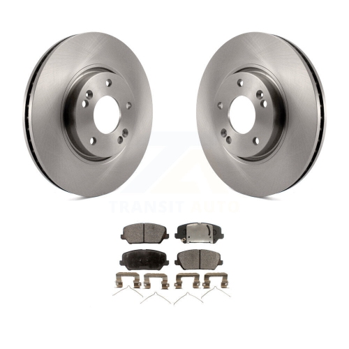 Image 1 de 10.. Disques de frein avant et plaquettes semi-métalliques pour Kia Forte Forte5 Hyundai Veloster K8F-100458