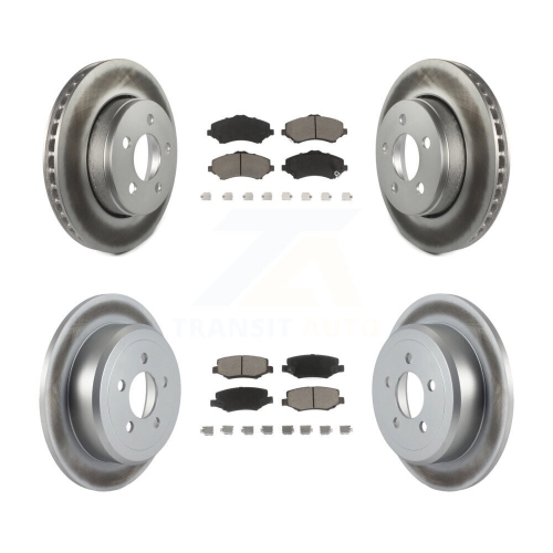 Image 1 of 10.. Front Rear Coated Disc Brake Rotors And Ceramic Pads Kit For Jeep Liberty Dodge Nitro KGC-101336