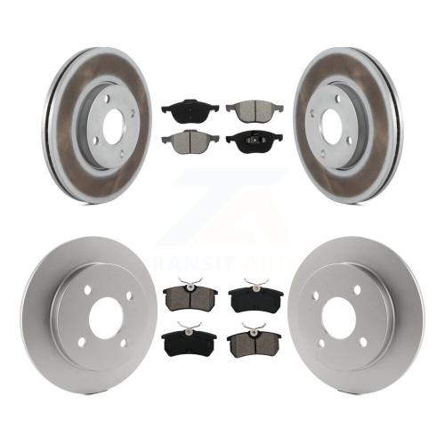 Image 1 of 10.. Front Rear Coated Brake Rotor Semi-Metallic Pad Kit For 05-07 Ford Focus Disc rear brakes KGS-101702