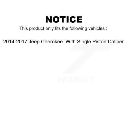 Front Coat Brake Rotor Semi-Metallic Pad Kit For Jeep Cherokee With Single Piston Caliper KGS-100172