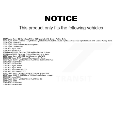 Ensemble de plaquettes en céramique pour disques de frein à fente de perceuse arrière pour Toyota RAV4 Camry Lexus C-HR NX300 Cross KDA-102064