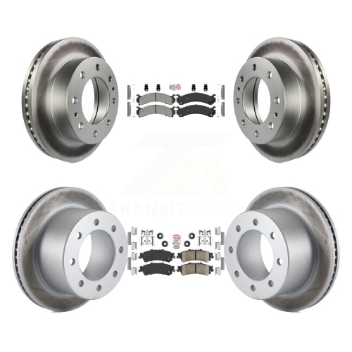 Image 1 of 10.. Front Semi-Metallic Rear Ceramic Pad Coated Disc Brake Rotor Kit For 2001 GMC Sierra 3500 KGA-105089