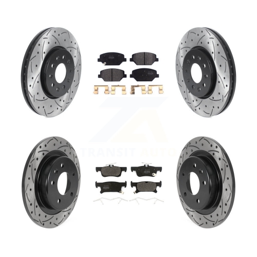 Disques de frein à disque à fente enduits à l'avant recouverts à l'arrière, ensemble de plaquettes semi-métalliques pour Envision KDF-100792 de Buick